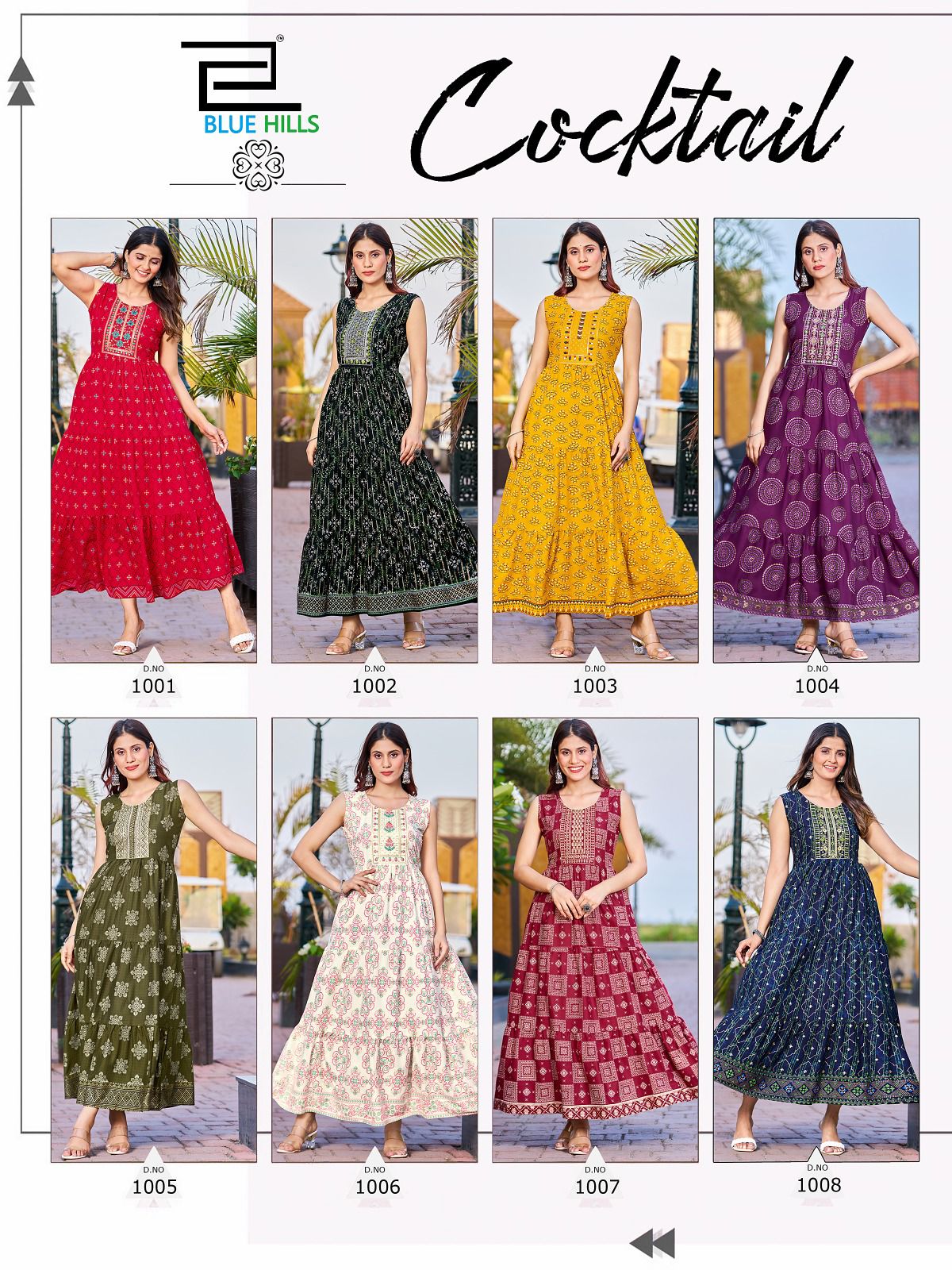 Cocktail By Blue Hills Printed Plus Size Anarkali Kurtis Catalog
